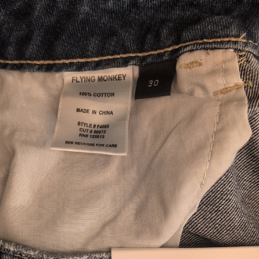 Flying Monkey Dark Blue Denim with Distressed Detail - Picture 7 of 7